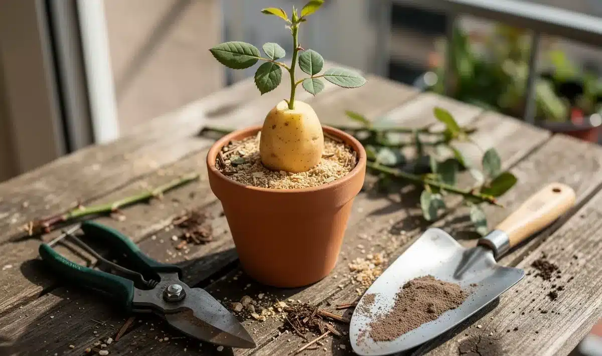 Jak z jedné růže udělat deset: geniální trik s řízkem do brambory